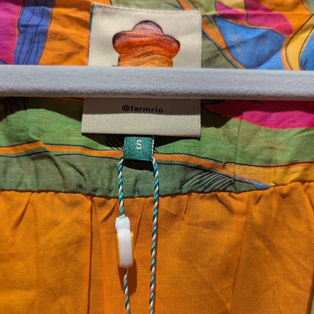 Farm Rio Fresh Macaws Orange Midi Dresss - Picture 8 of 8